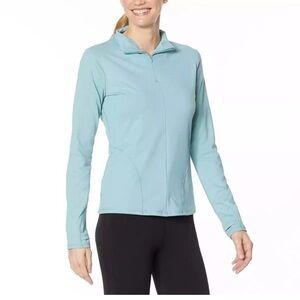 SHADOW SPORT Fitted Athletic Zip Front Jacket, Women’s M, Blue